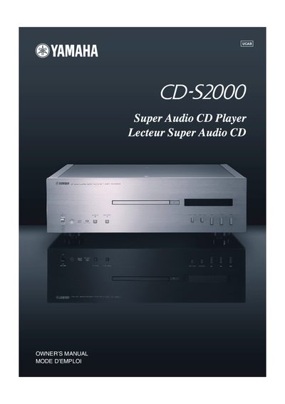 Yamaha CD-S2000 Super Audio CD Player Owner's Manual - cover page