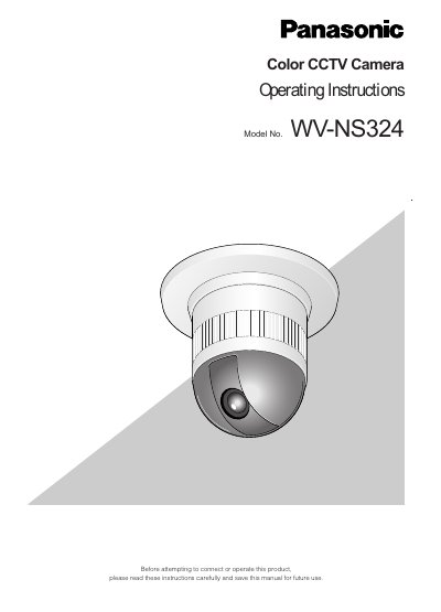 Panasonic WV-NS324 Color CCTV Camera Operating Instructions