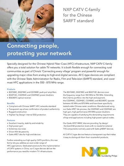 NXP C-family CATV Manual for Chinese SARFT Standard - cover page