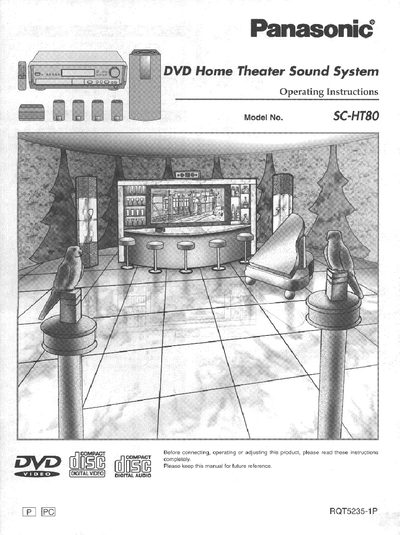 Panasonic SC-HT80 DVD Home Theater Sound System Operating Instructions - cover page