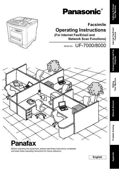Panasonic UF-7000/8000 Facsimile Operating Instructions - cover page