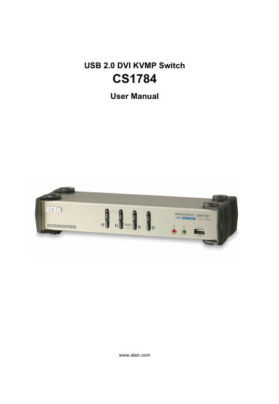 ATEN CS1784 USB 2.0 DVI KVMP Switch User Manual - cover page