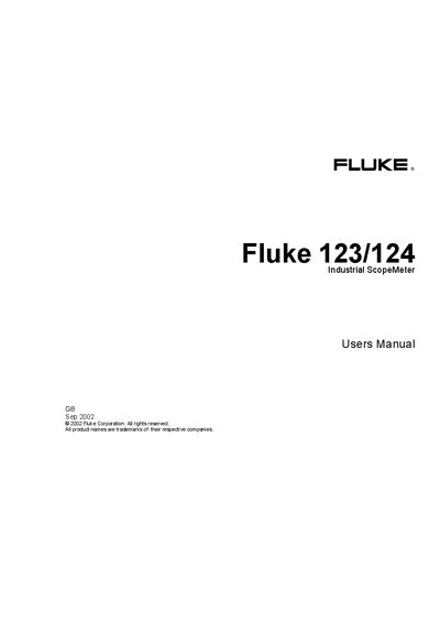 Fluke 123/124 Industrial ScopeMeter User Manual - cover page