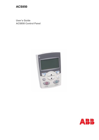 ABB ACS850 Control Panel User's Guide - cover page