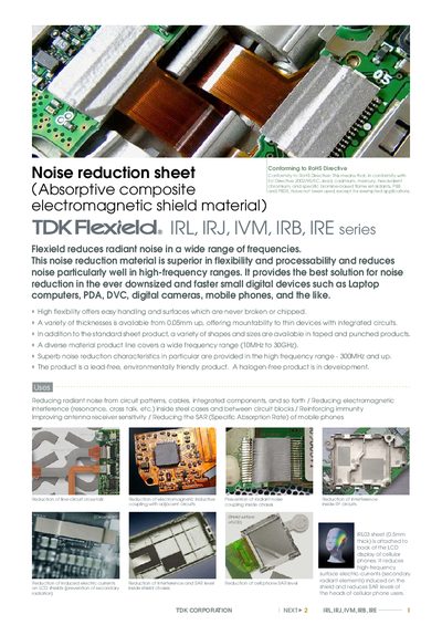 TDK Flexield IRL IRJ IVM IRB IRE Series Handbook - cover page