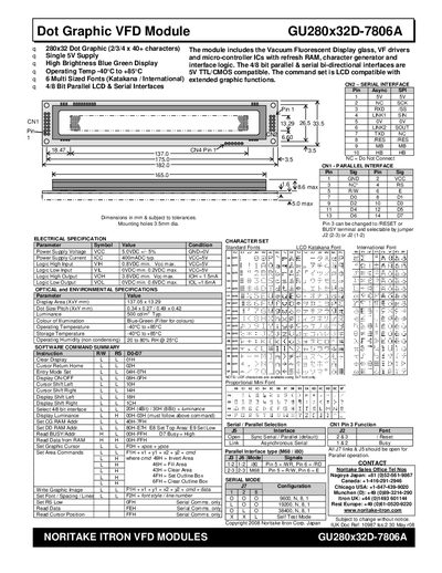 Noritake Itron GU280x32D-7806A User Manual - cover page