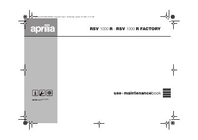 Aprilia RSV 1000 R Factory Maintenance Book - cover page