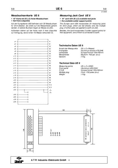 ATR Industrie-Elektronik UE6 Technology Data - cover page