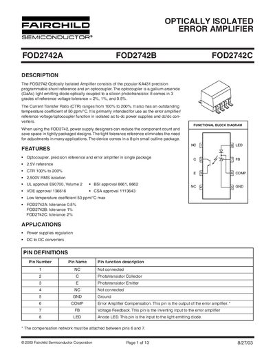 FAIRCHILD SEMICONDUCTOR FOD2742A FOD2742B FOD2742C Manual(1)(1) - cover page