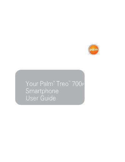 Palm Treo 700 P Smartphone User Guide - cover page