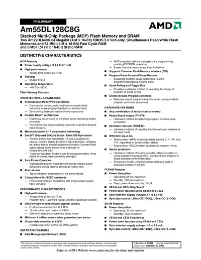 AMD Am55DL128C8G Handbook - cover page