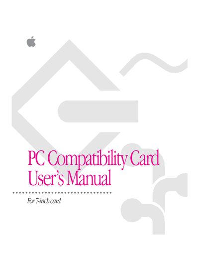 Apple PC Compatibility Card User Manual - cover page