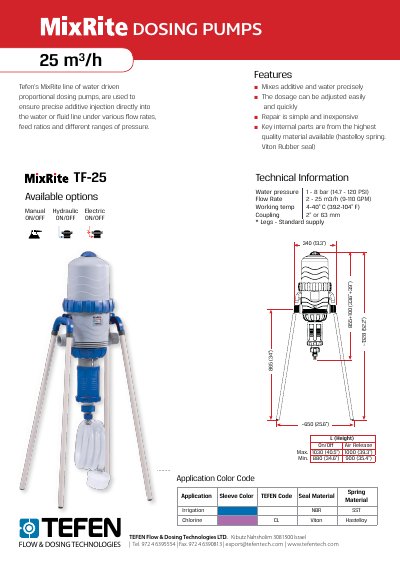 tefen 25 m3/h tf-25 proportional dosing pump