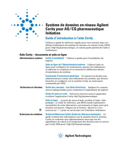 Agilent Cerity for Pharmaceutical QA/QC Initiation Guide - cover page