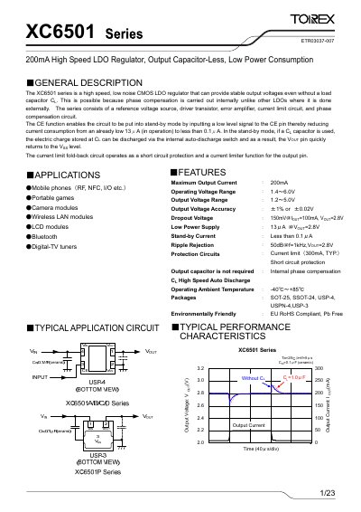 TOREX XC6501Series Manual - cover page
