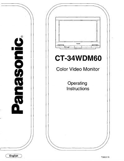 Panasonic CT-34WDM60 Color Video Monitor Operating Instructions - cover page