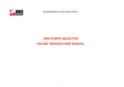 HMS Pumps Selector Online User Manual