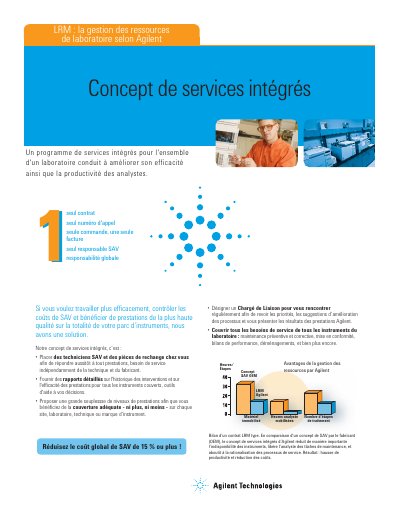 Agilent LRM Integrated Service Delivery Model Brochure - cover page