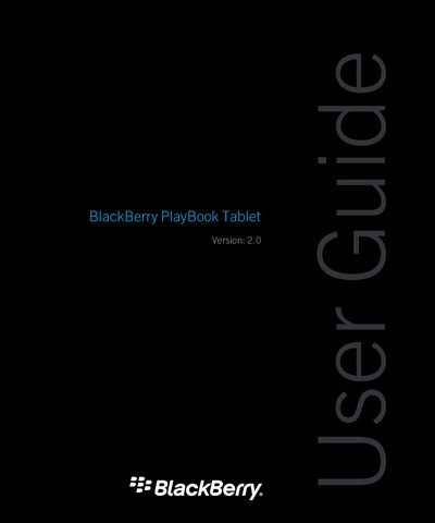 BlackBerry PlayBook Tablet User Guide - cover page