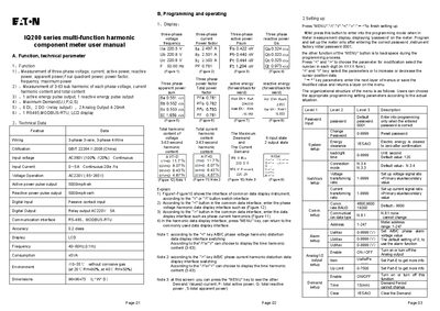 Eaton IQ200 Multi-Function Harmonic Component Meter User Manual