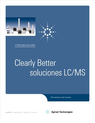 Agilent 6000 Series LC/MS Systems Product Leaflet - cover page