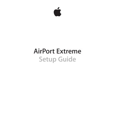 Apple AirPort Extreme Base Station Setup Guide - cover page