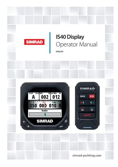 Simrad IS40 Display and OP10 Autopilot Operator Manual - cover page