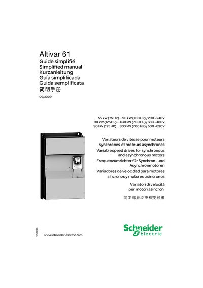 Schneider Altivar 61 Simplified Manual