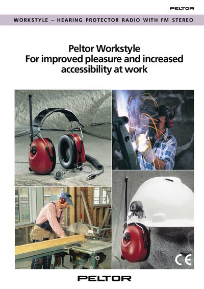 Peltor Workstyle Hearing Protector Radio FM Stereo Product Leaflet - cover page