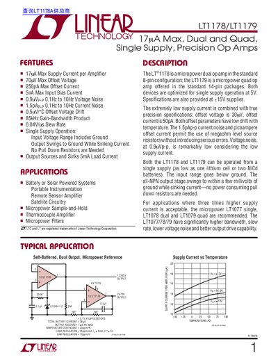 Linear Technology LT1178/LT1179 Datasheet - cover page