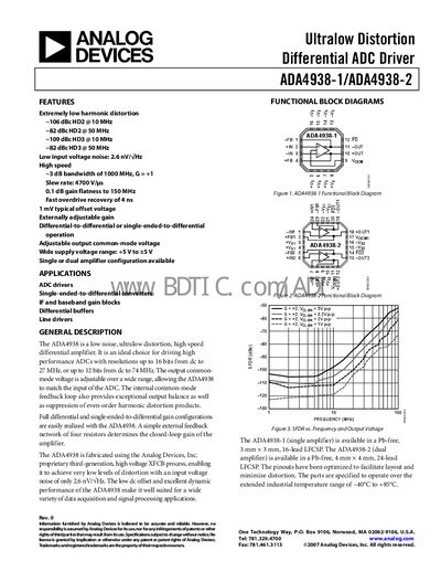 Analog Devices ADA4938-1/ADA4938-2 Handbook - cover page