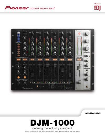 Pioneer DJM-1000 Mixer User Guide - cover page