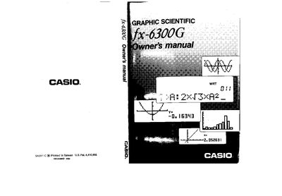 Casio fx-6300G User Manual - cover page