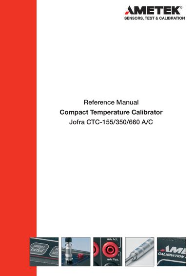 JOFRA CTC-155/350/660 A/C Compact Temperature Calibrator Reference Manual