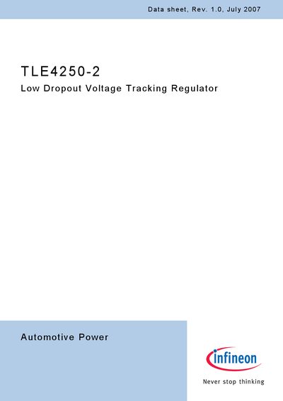 Infineon TLE4250-2 Low Dropout Voltage Tracking Regulator Datasheet - cover page