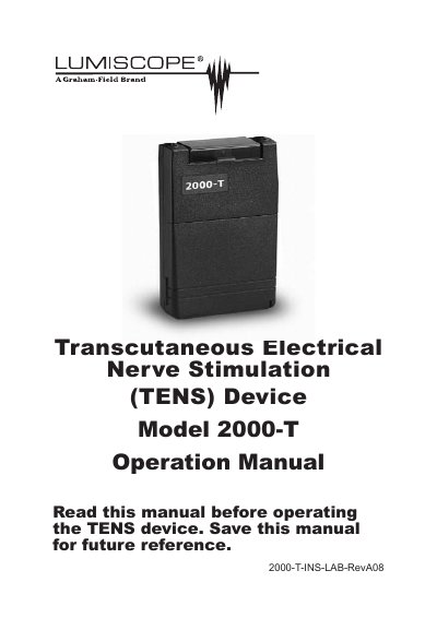 GF Health 2000-T TENS Device Operation Manual - cover page