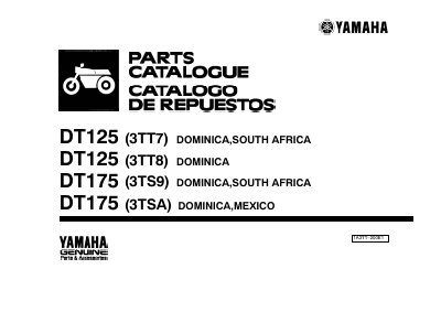 YAMAHA DT125(3TT7)/DT125(3TT8)/DT175(3TS9)/DT175(3TSA) Manual - cover page