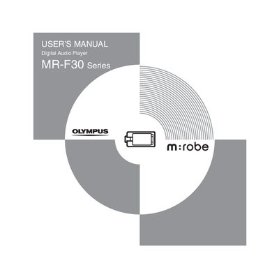 Olympus MR-F30 Series Digital Audio Player User's Manual - cover page