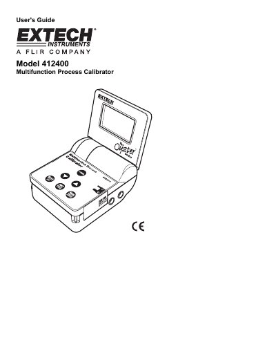 Extech Model 412400 Multifunction Process Calibrator User's Guide - cover page