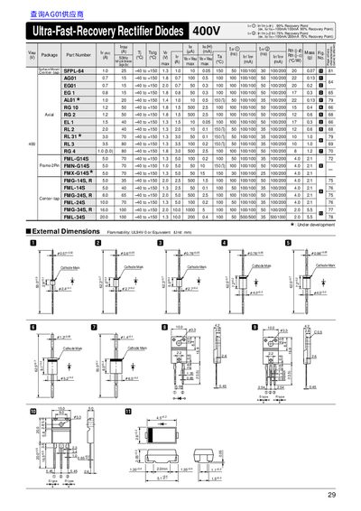 BiWAGO AVS Ultra-Fast-Recovery Rectifier Diodes 400V Datasheet - cover page