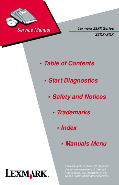 Lexmark 23XX Series Service Manual - cover page