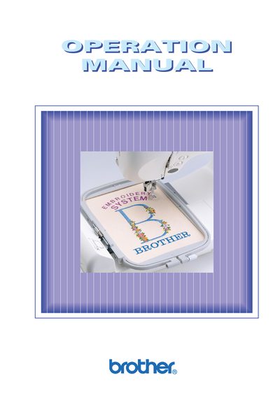 Brother Embroidery Machine Operation Manual - cover page
