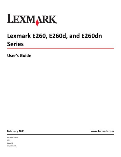 Lexmark E260/E260d/E260dn Series User's Guide - cover page