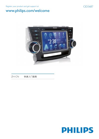 Philips CID3687 Car Entertainment System Quick Start Guide - cover page