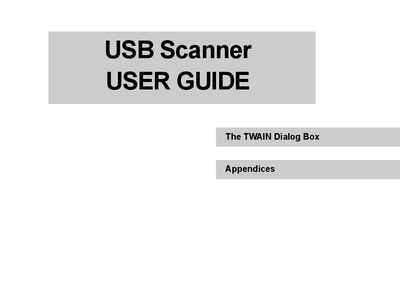 USB Scanner TWAIN Dialog Box User Manual - cover page