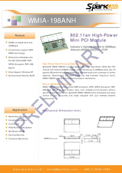 Spark LAN WMIA-198ANH User Manual - cover page