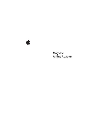 Apple MagSafe Airline Adapter User Manual - cover page