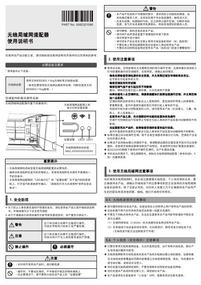 Air Conditioner Wireless LAN User Manual - cover page