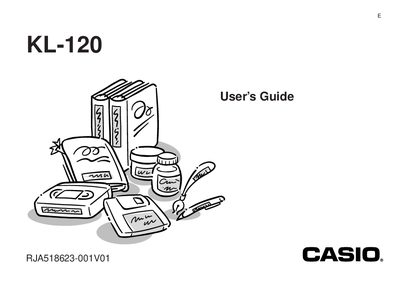 Casio KL-120 Label Printer User's Guide - cover page