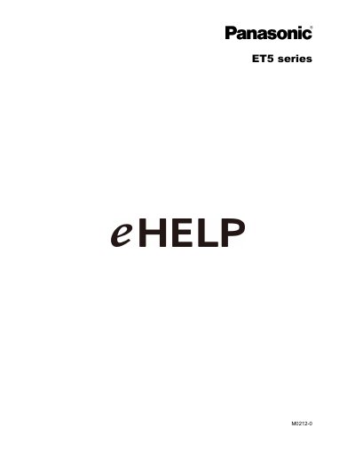 Panasonic ET5 Series TV User Manual - cover page